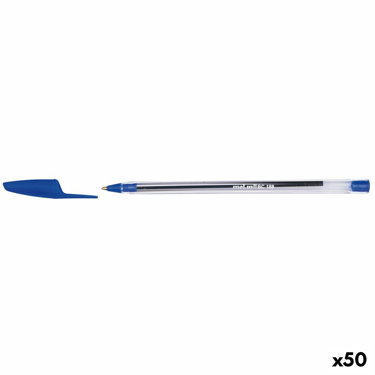 Molin BC188 Crystal Pen Blue 1mm (50 Units)